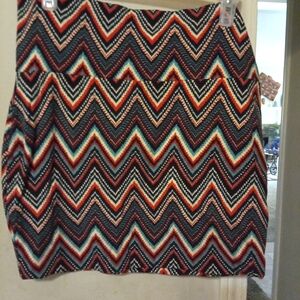 Lily Rose Muticolored Chevron Patterned Women's Mini  Skirt